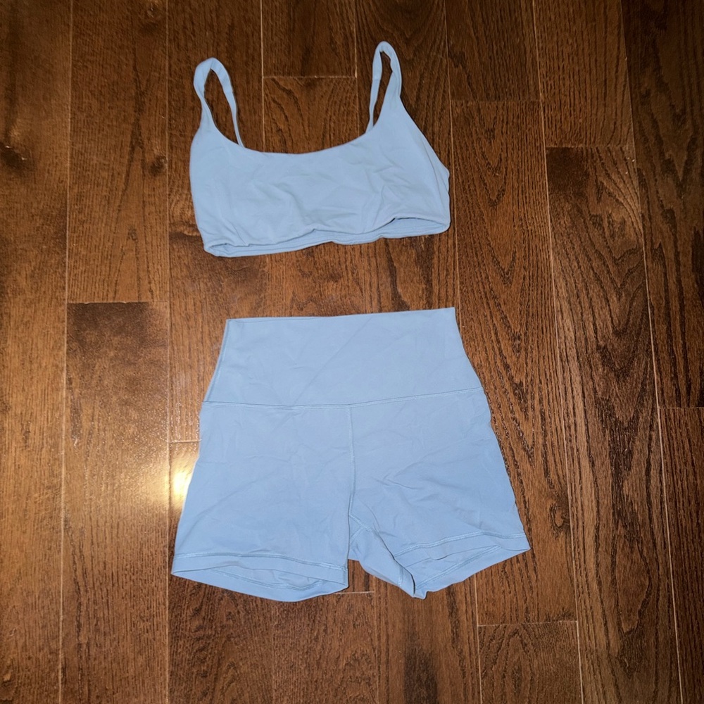 CRZ YOGA Light Blue Two-Piece Activewear Set
